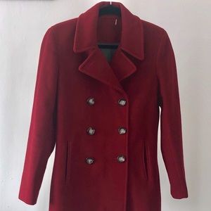 Calvin Klein Red Pea Coat size: 4